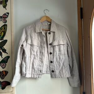 Nicole Miller Women's Beige 100% Linen Jacket